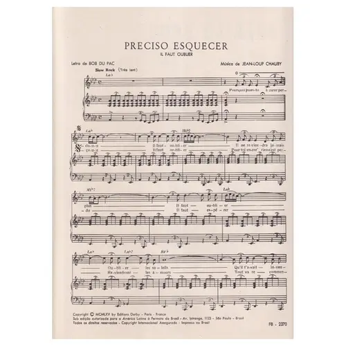 Preciso Esquecer - Il Faut Oublier