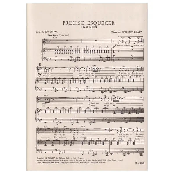 Preciso Esquecer - Il Faut Oublier