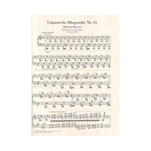 Ungarische Rhapsodie N.15 (Rákóczi-Marsch) - Urtext