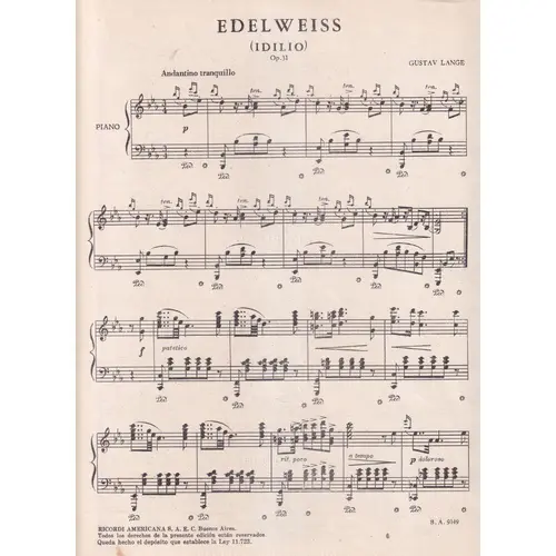 Edelweiss  (Idilio) - Op.31  (Edição Antiga)