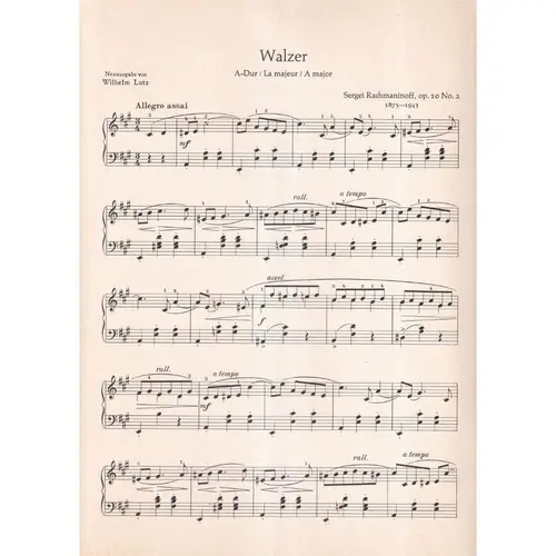 Walzer A Dur - Op.10 N.2 para piano