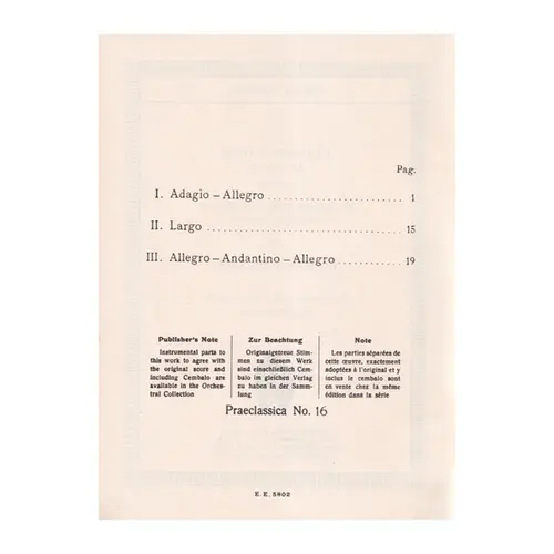 Concerto Grosso D Major - Op.3 N.10