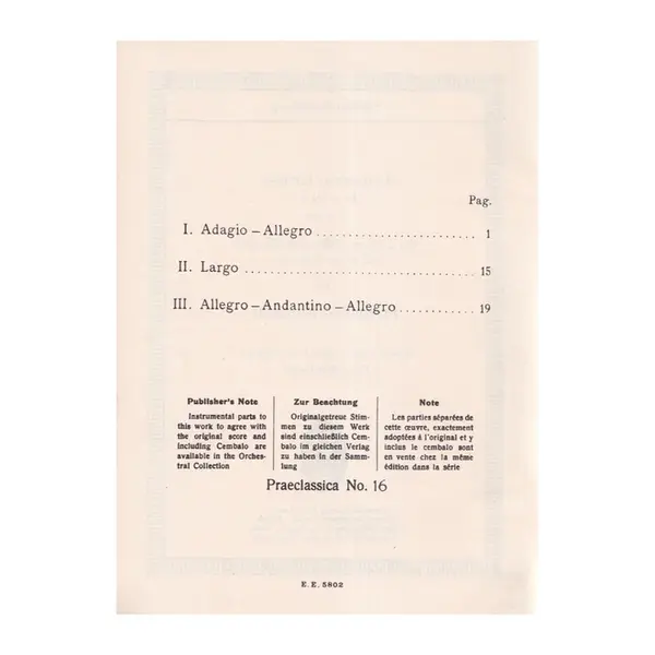 Concerto Grosso D Major - Op.3 N.10