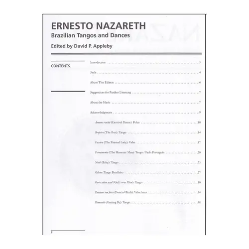 Brazilian tangos and dances for the piano