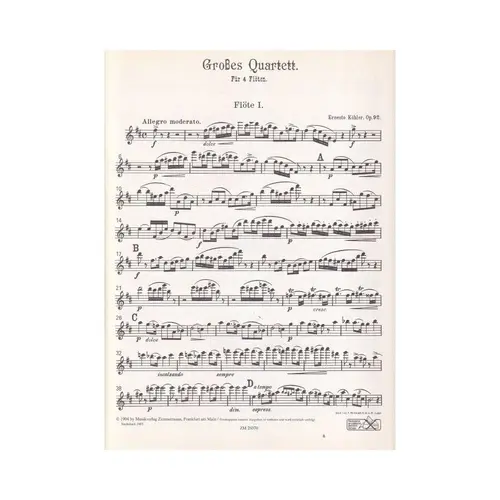 Grosses Quartett Op.92 Fur Vier Floten