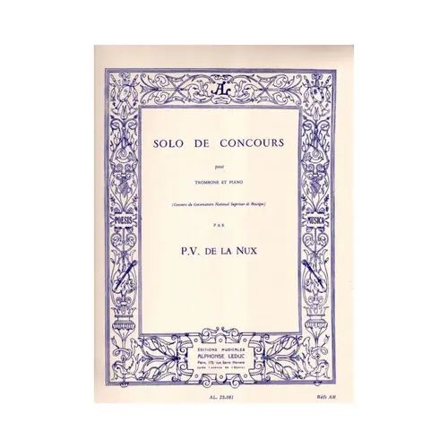 Solo De Concours Pour Trombone Et Piano