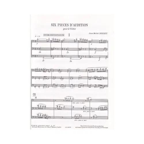 Six Pieces D' Audition Pour Trois Tubas