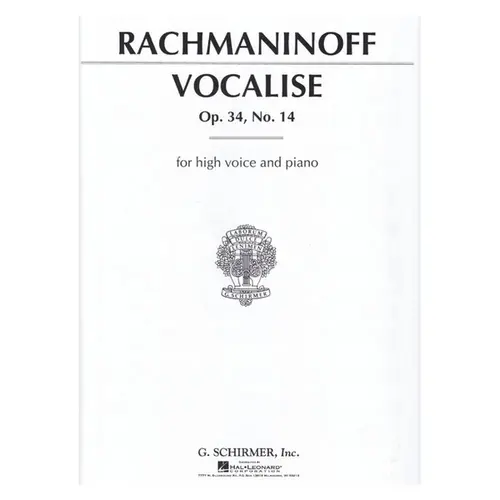 Vocalise For High Voice - Op.34 N.14