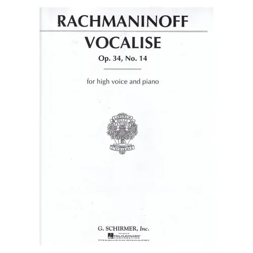 Vocalise For High Voice - Op.34 N.14