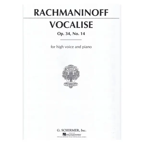 Vocalise For High Voice - Op.34 N.14