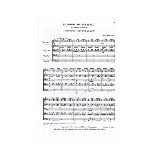 Bachianas Brasileiras N.1 For Orchestra Of Violoncelli (Study Score)
