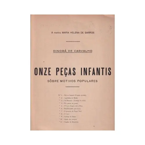 Álbum Com Onze Peças Infantis para piano - edição antiga