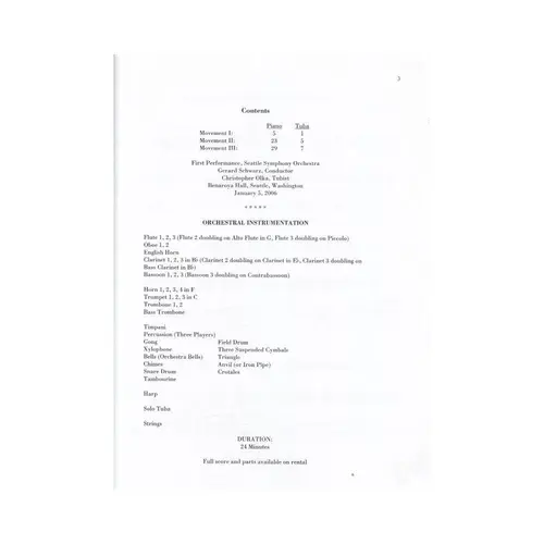 Concerto For Tuba And Orchestra