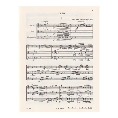 String trio G Major - Op.9 N.1 - Study score