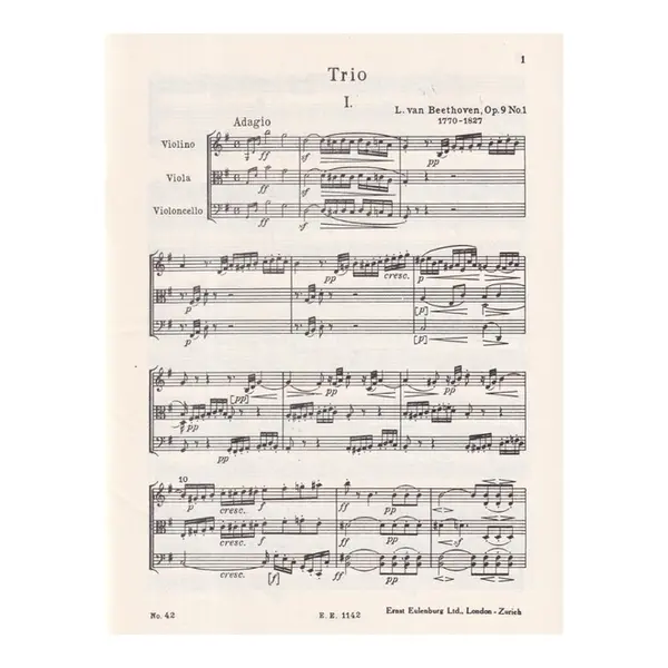 String trio G Major - Op.9 N.1 - Study score
