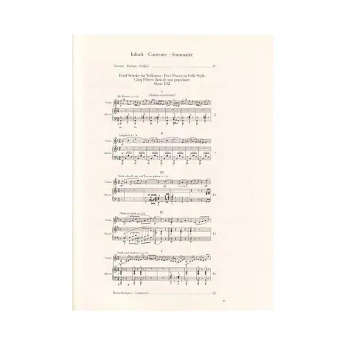 Funf Stucke Im Volkton - Op.102