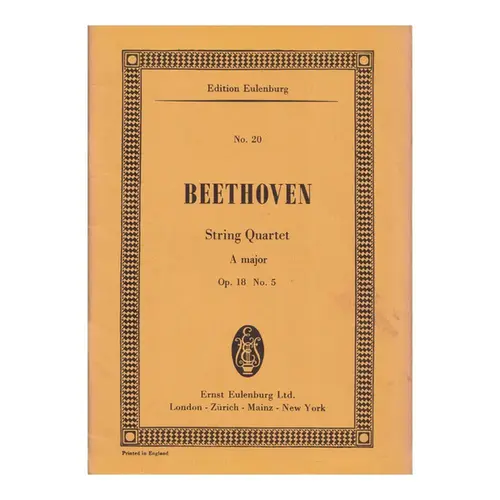 String Quartet A Dur - Op.18 N.5 - Study score