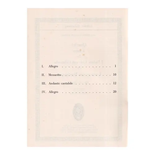 String Quartet A Dur - Op.18 N.5 - Study score