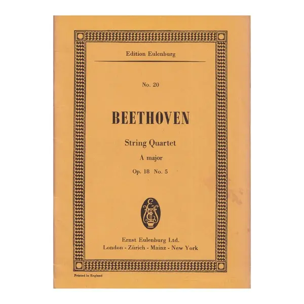 String Quartet A Dur - Op.18 N.5 - Study score
