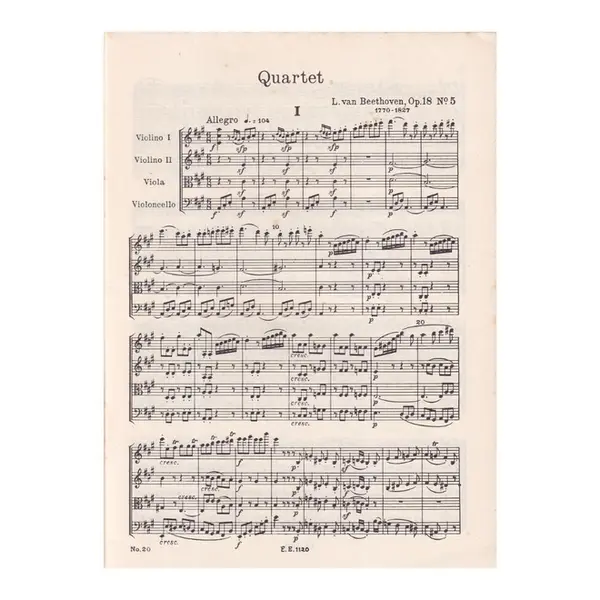 String Quartet A Dur - Op.18 N.5 - Study score