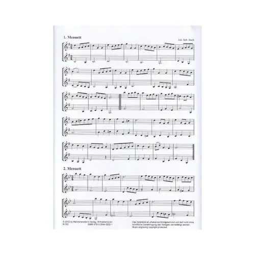 Bach-Duette Fur Zwei Violinen