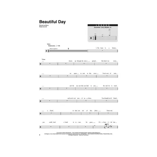 U2 - Drum Play-Along Vol.34