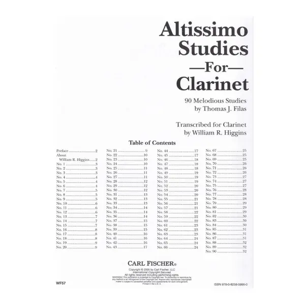 Altissimo Studies For Clarinet-90 Melodius Studies