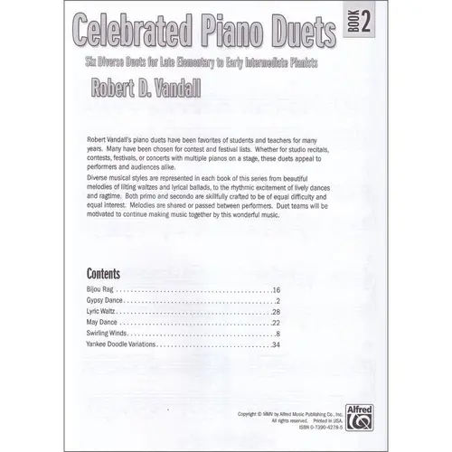 Celebrated Piano Duets Book 2