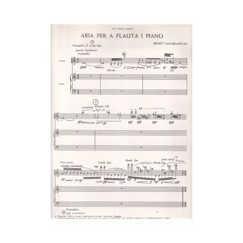 Aria Per A Flauta I Piano