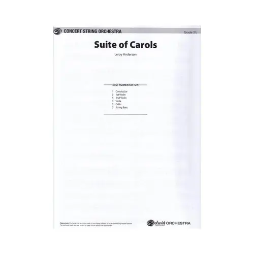 Suite Of Carols - String Orchestra Intermediate Level