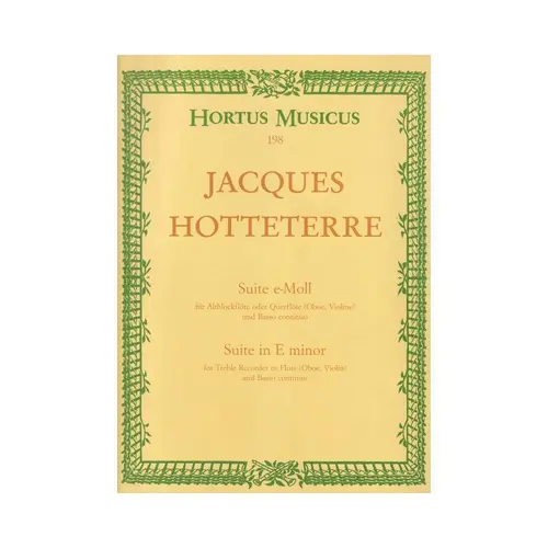 Suite E-Minor For Treble Recorder Or Flute And Basso Continuo
