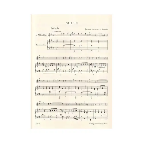 Suite E-Minor For Treble Recorder Or Flute And Basso Continuo
