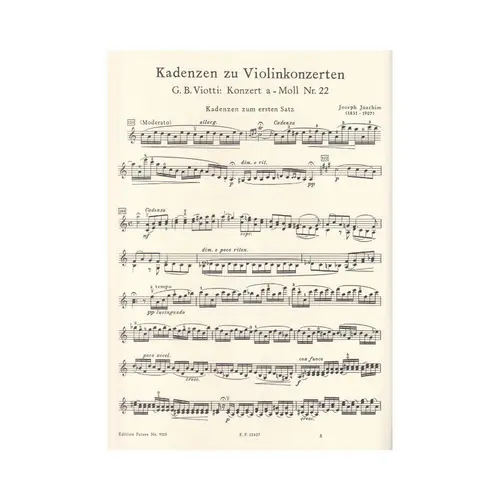 Kadenzen Zu Violinkonzerten - Viotti, Mozart, Beethoven Und Brahms