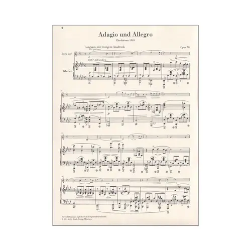 Adagio And Allegro - Op.70 - Piano And Horn - Urtext