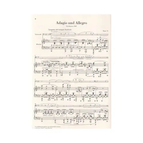 Adagio And Allegro Op.70 - Version For Violoncello E Piano