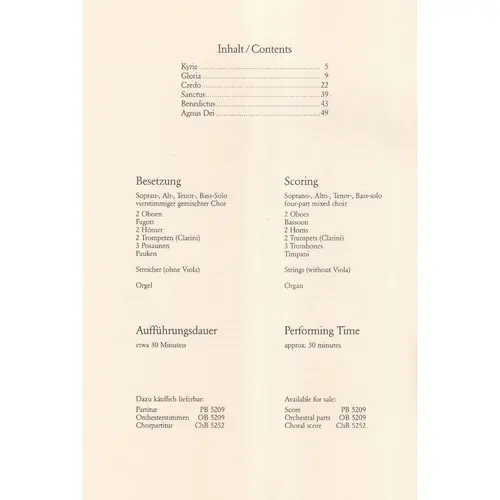 Missa in C KV 317 (Coronation mass) - Vocal Score