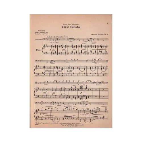 First Sonata For Violoncello - Op.38  (Ed 1411)
