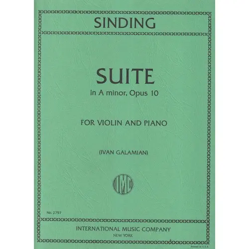 Suite In A Minor Op.10  For Violin And Piano