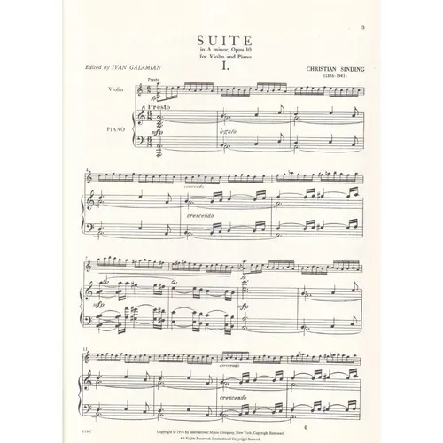 Suite In A Minor Op.10  For Violin And Piano