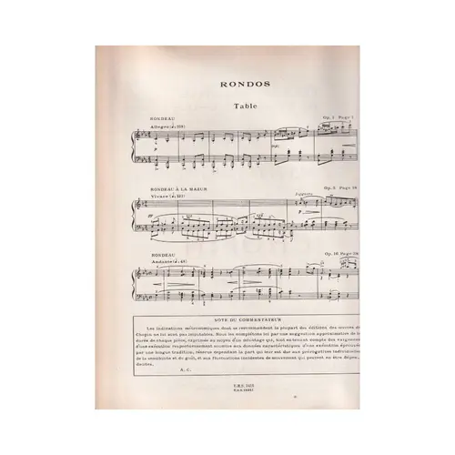Rondos  (Rev. A. Cortot)  (Edição Antiga)