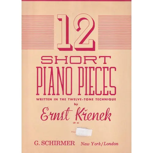 12 Short Piano Pieces - Op.83  (Ed 1644)