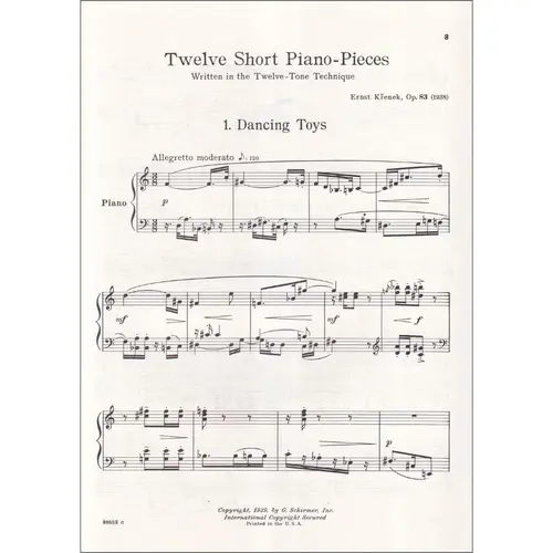 12 Short Piano Pieces - Op.83  (Ed 1644)