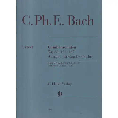 Gambensonaten Wq 88, 136, 137 - Urtext