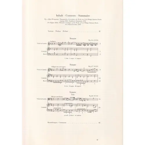 Gambensonaten Wq 88, 136, 137 - Urtext