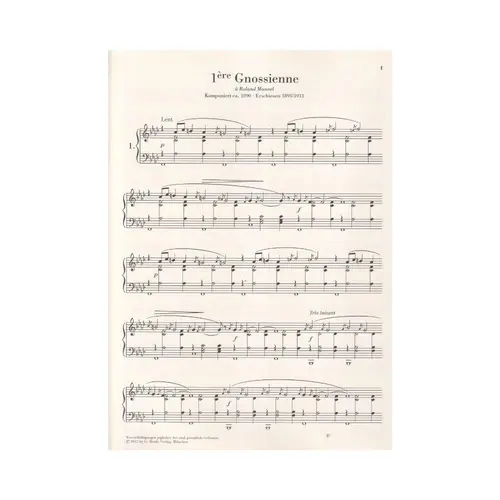 Gnossiennes (N. 1 - 6) - Urtext