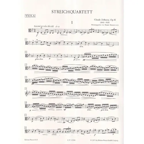 Quarteto de Cordas Op.10 - Partes
