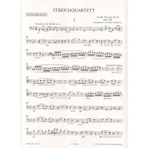 Quarteto de Cordas Op.10 - Partes