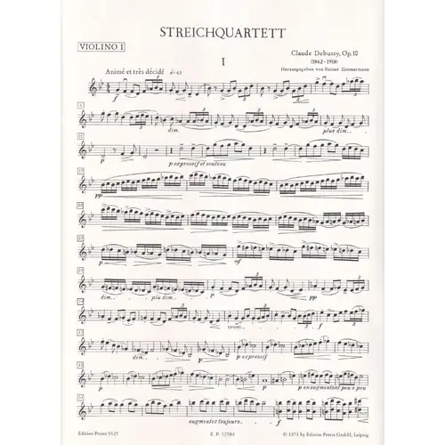 Quarteto de Cordas Op.10 - Partes