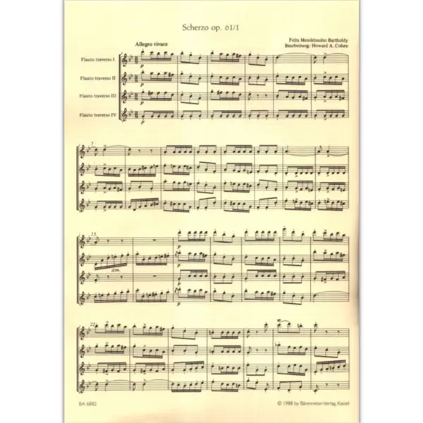 A Midsummer Night`S Dream - Scherzo - Four Flutes