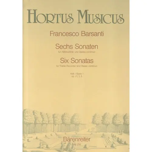 Six Sonatas Book 1 for treble recorder and basso continuo  (Op.1 ns.1,3,5)